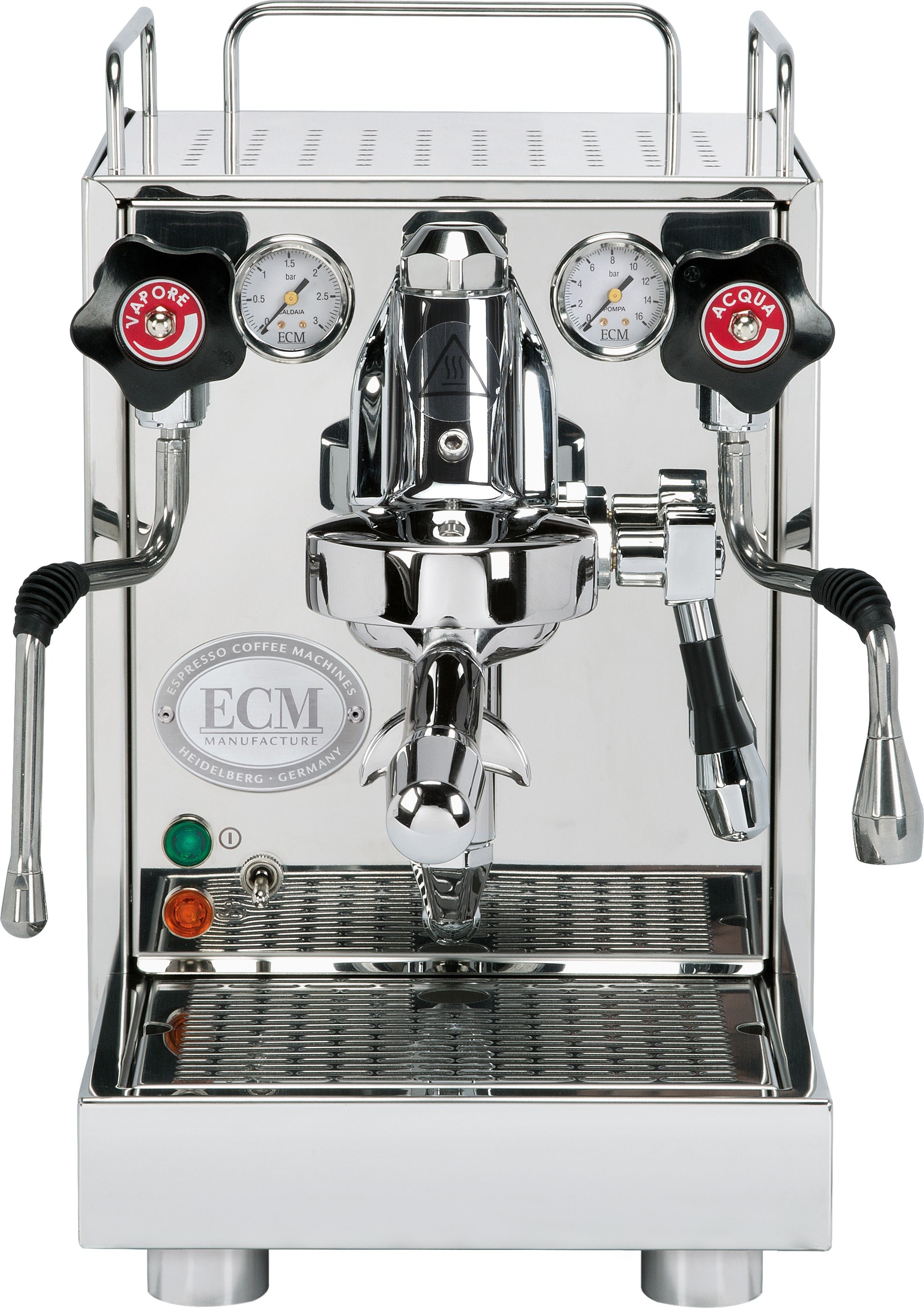 ECM Mechanika Slim VI, front view with portafilter