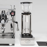 ECM Mechanika Slim VI on a bench with grinder