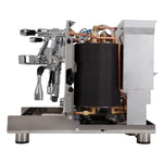 ECM Mechanika MAX rotary espresso machine side view showing internal heat exchange boiler