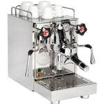 ECM Mechanika Slim VI espresso machine, angled view with cups on the cup warmer